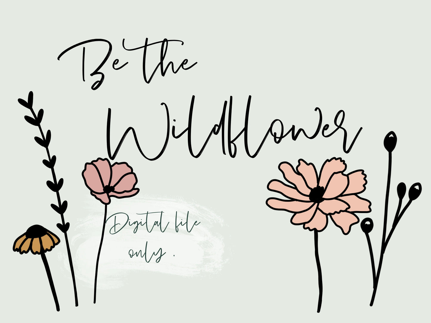 Wildflowers SVG file, digital file, laser cut design, flower field, nursery sign svg, wildflower drawing set, wildflower for laser cutting