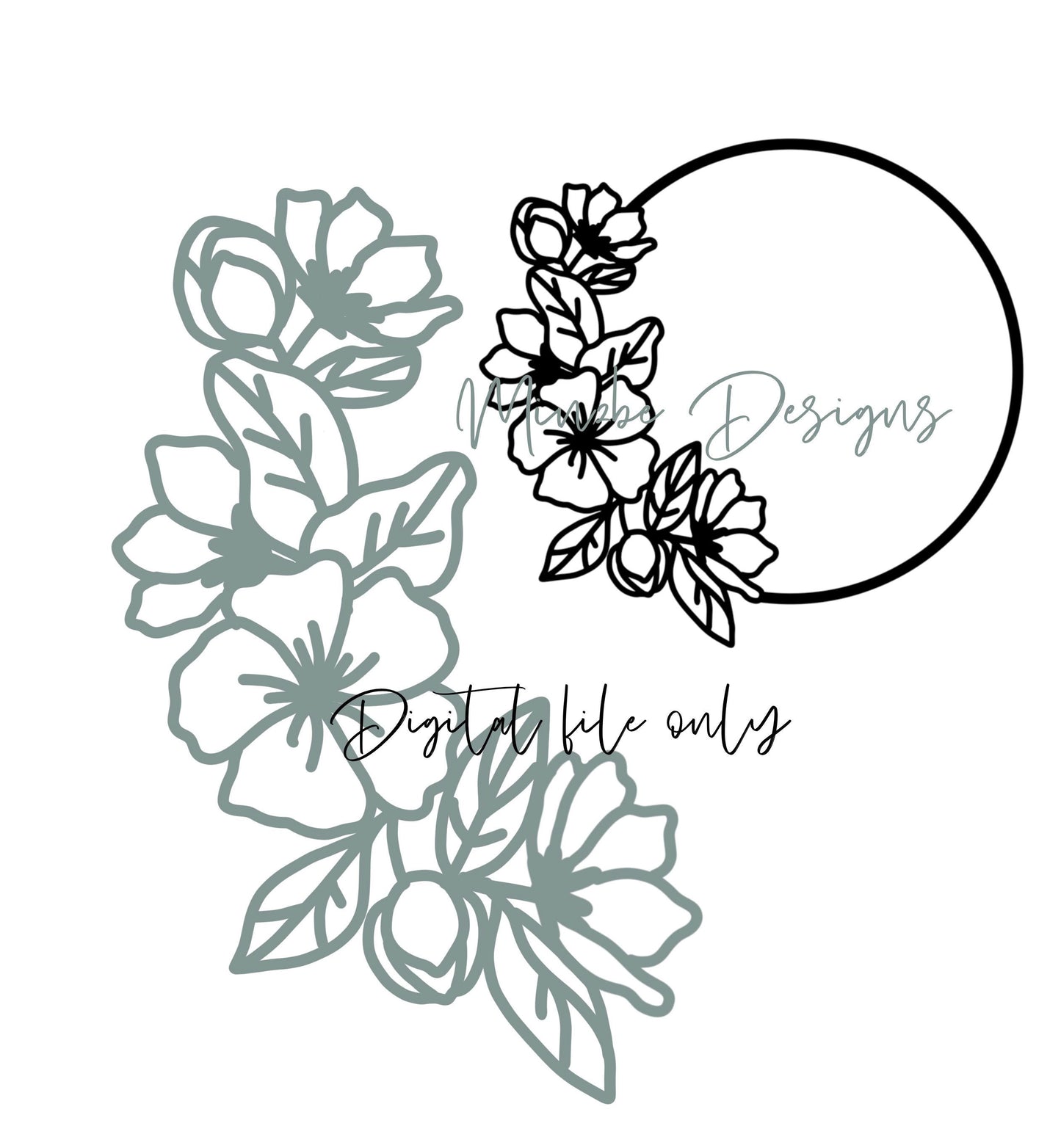 autumn floral digital design, floral backing design, laser ready svg file, minimalist nursery idea, digital laser cut file, vector cut