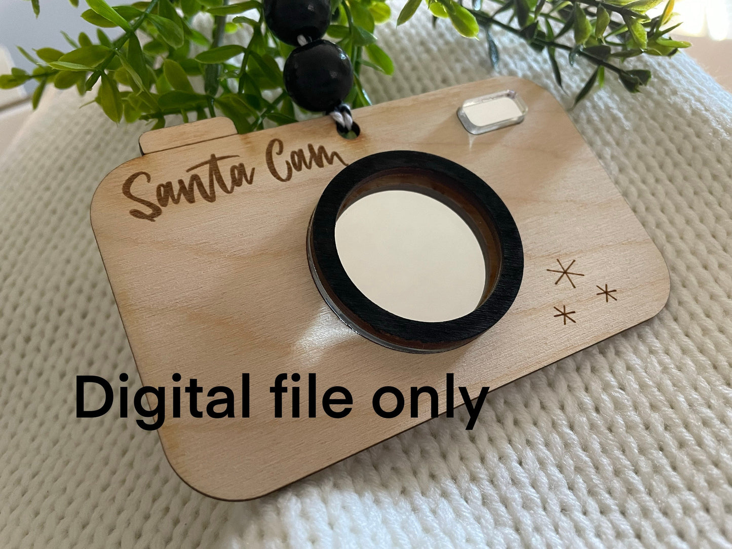 santa cam svg file, christmas ornament digital file, laser ready holiday idea, elf camera, santa camera ornament, 2024 ornament svg file