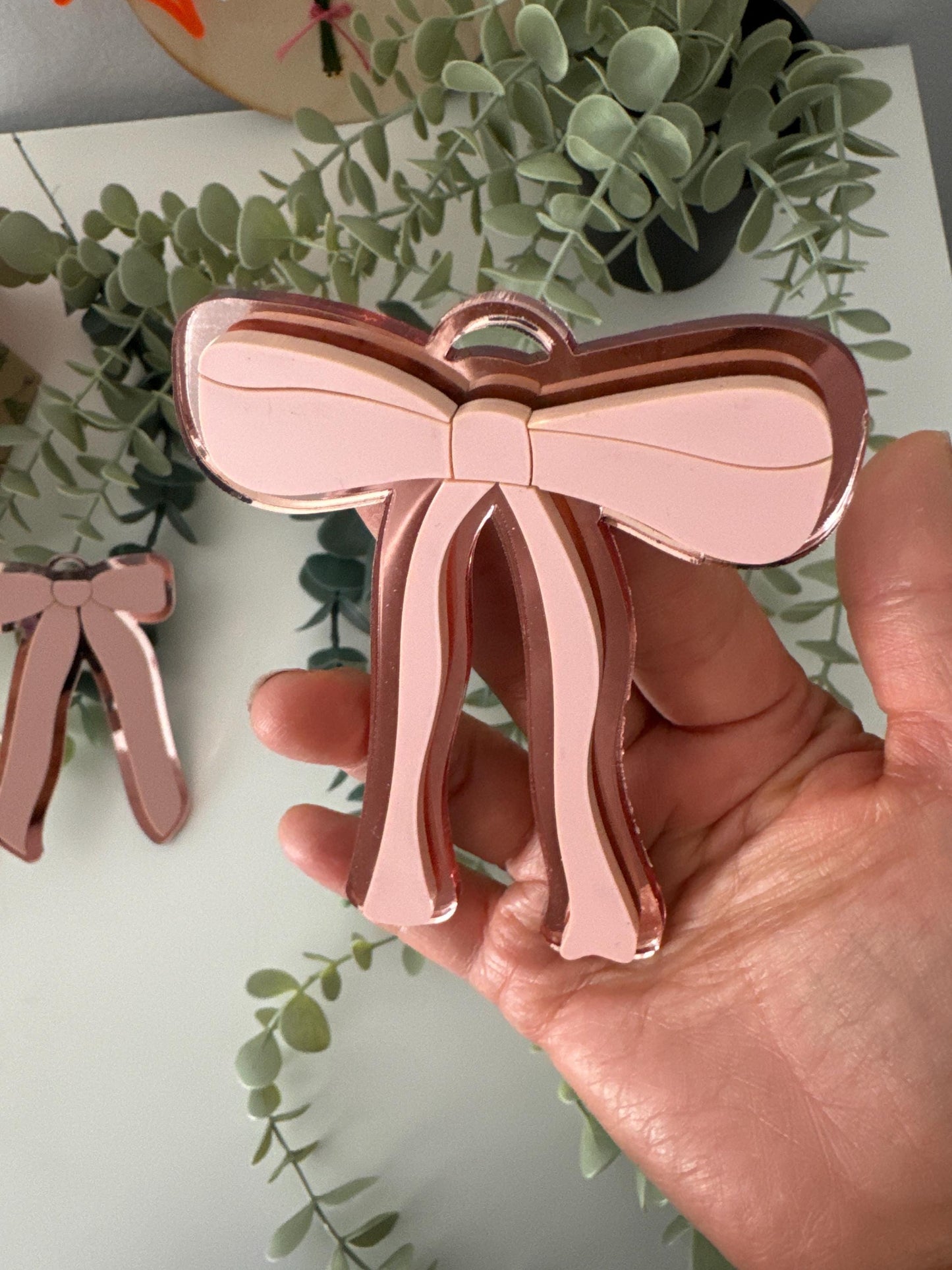 fancy elegant bow coquette laser cut digital design, long ribbon bow, modern bow ornament svg file, very cutesy demure trending bow 2024