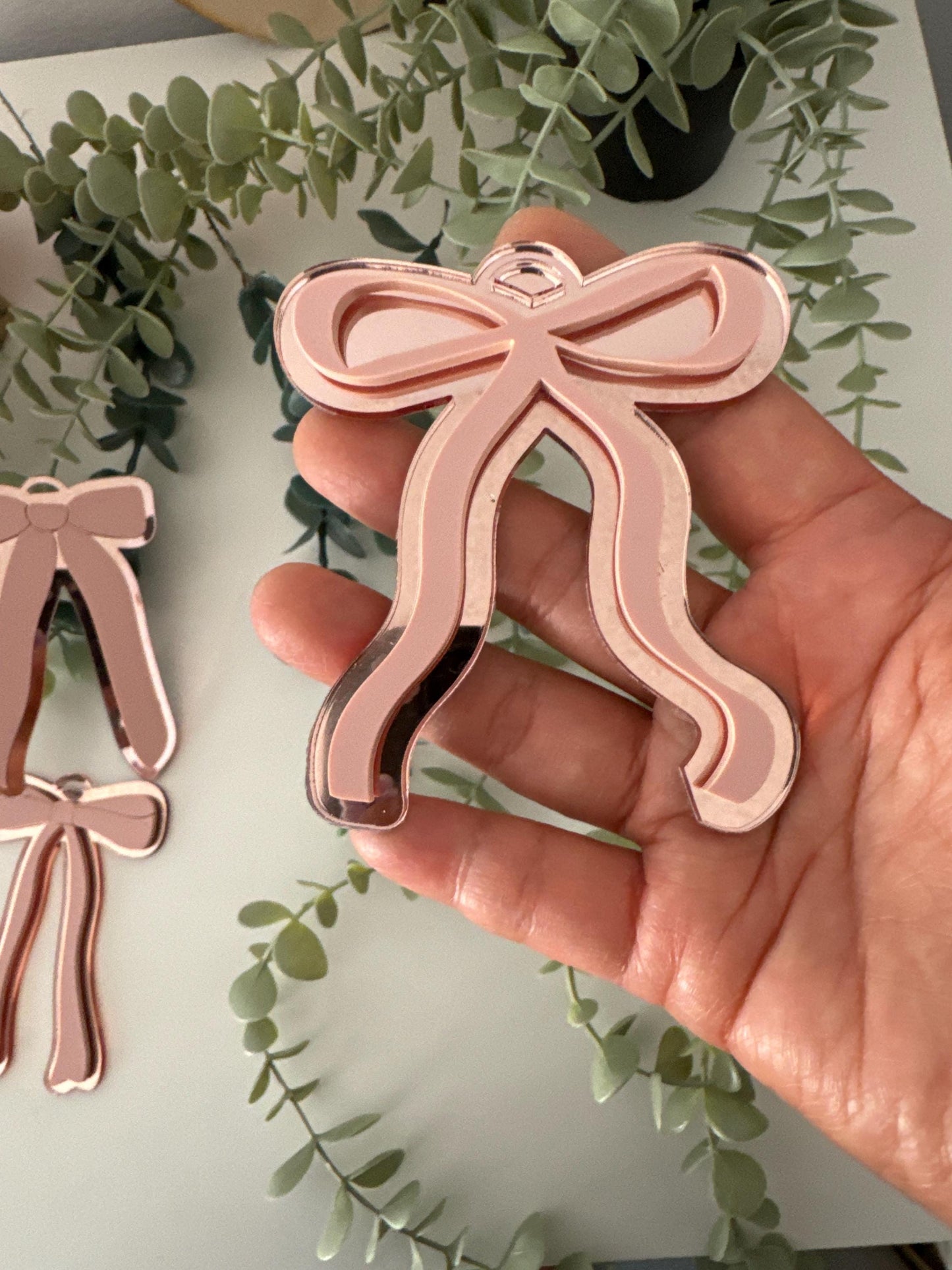 romantic bow coquette laser cut digital design, long ribbon bow, modern bow ornament svg file, very cutesy demure trending bow 2024