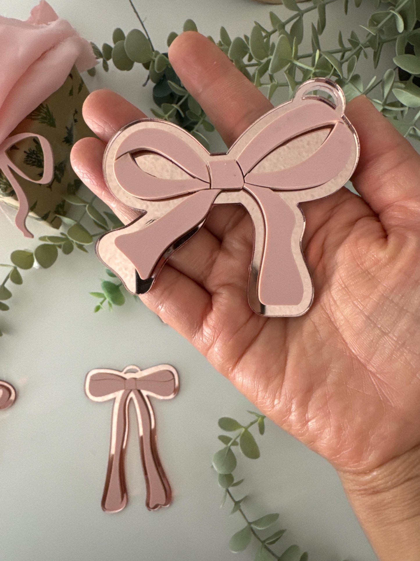 bow coquette laser cut digital design, long ribbon digital bow design, modern bow ornament svg file, very cutesy demure trending bow 2024