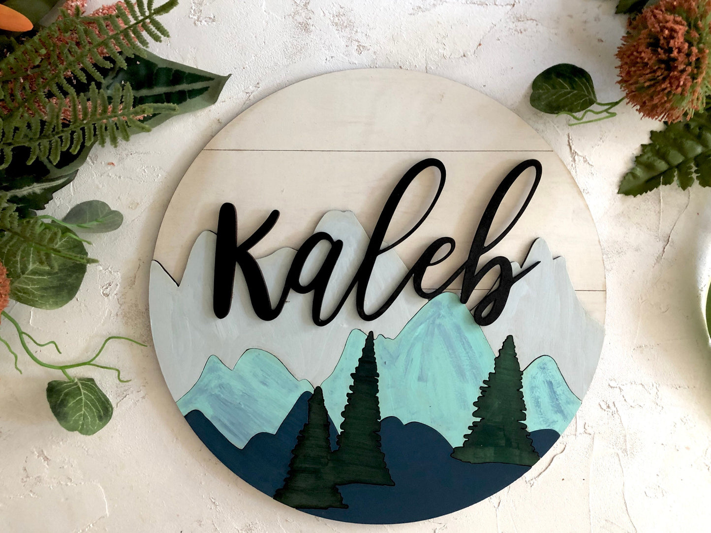 Mountains and pine trees SVG