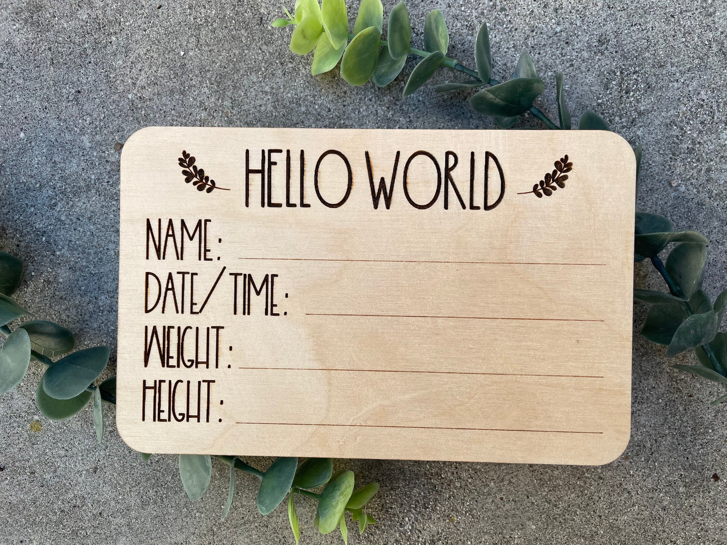 Baby Announcement Wood sign