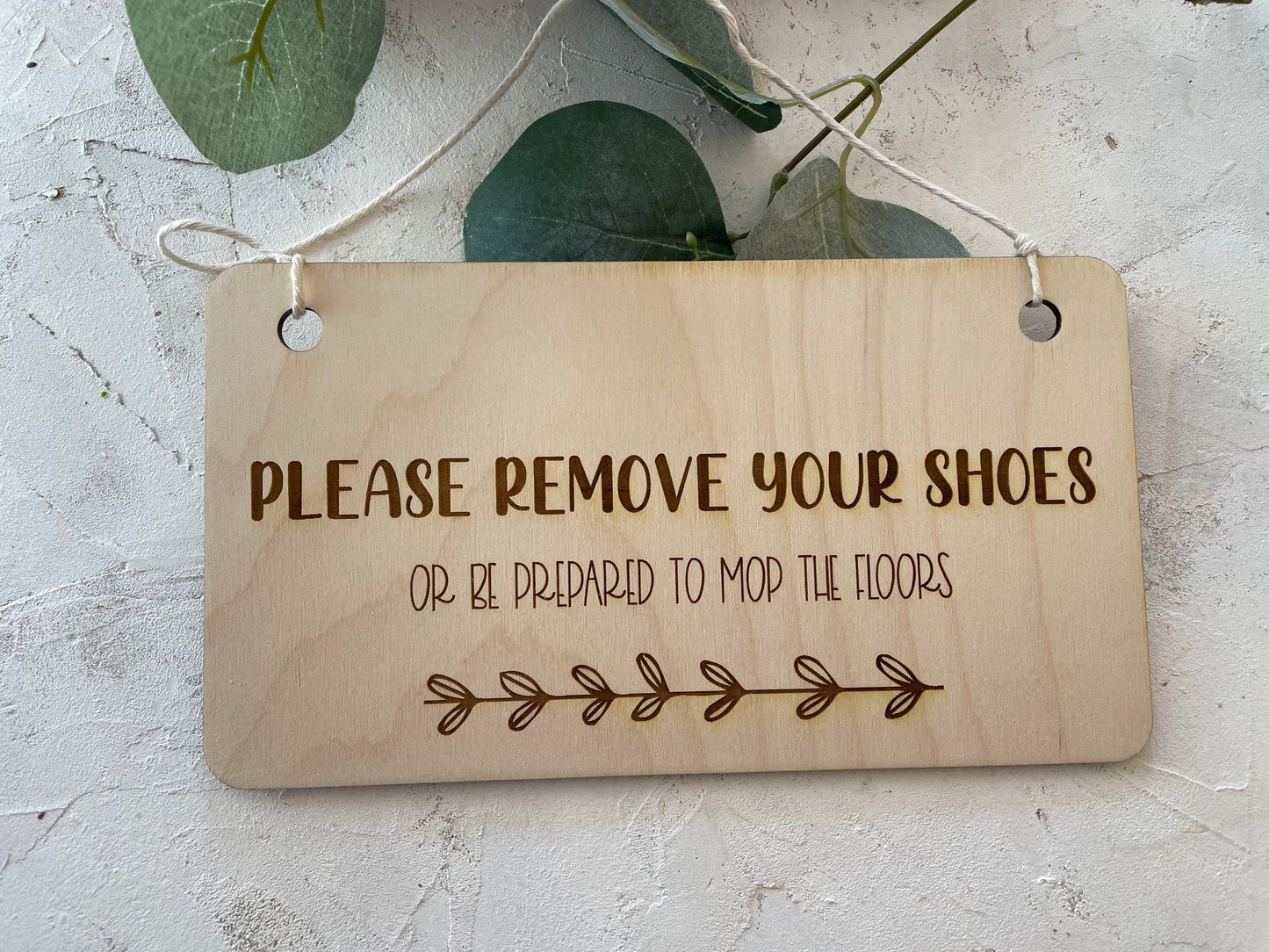 Remove your shoes doorbell sign