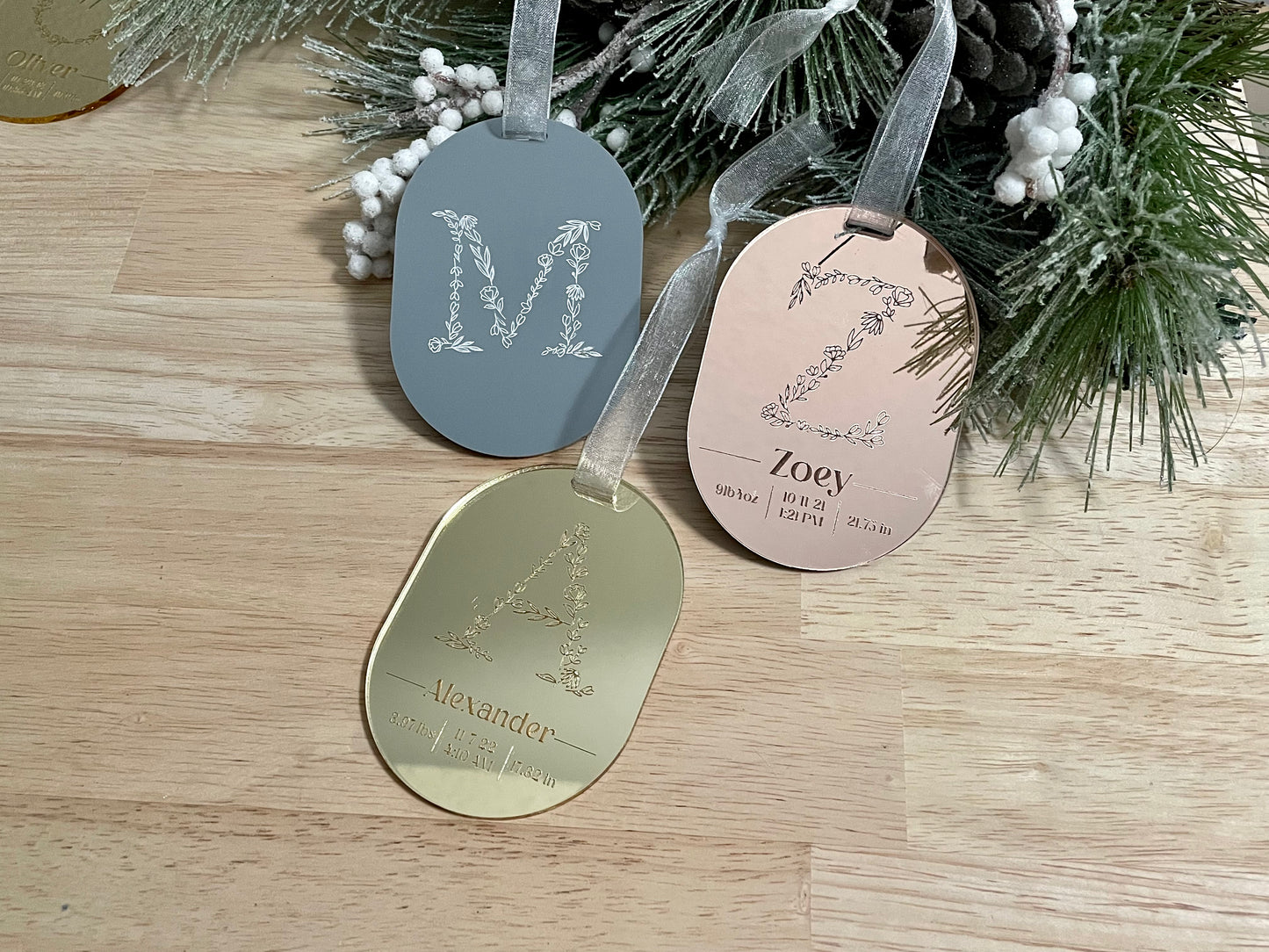 Baby birth info ornament