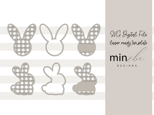 Rattan Bunny Tags Pattern SVG