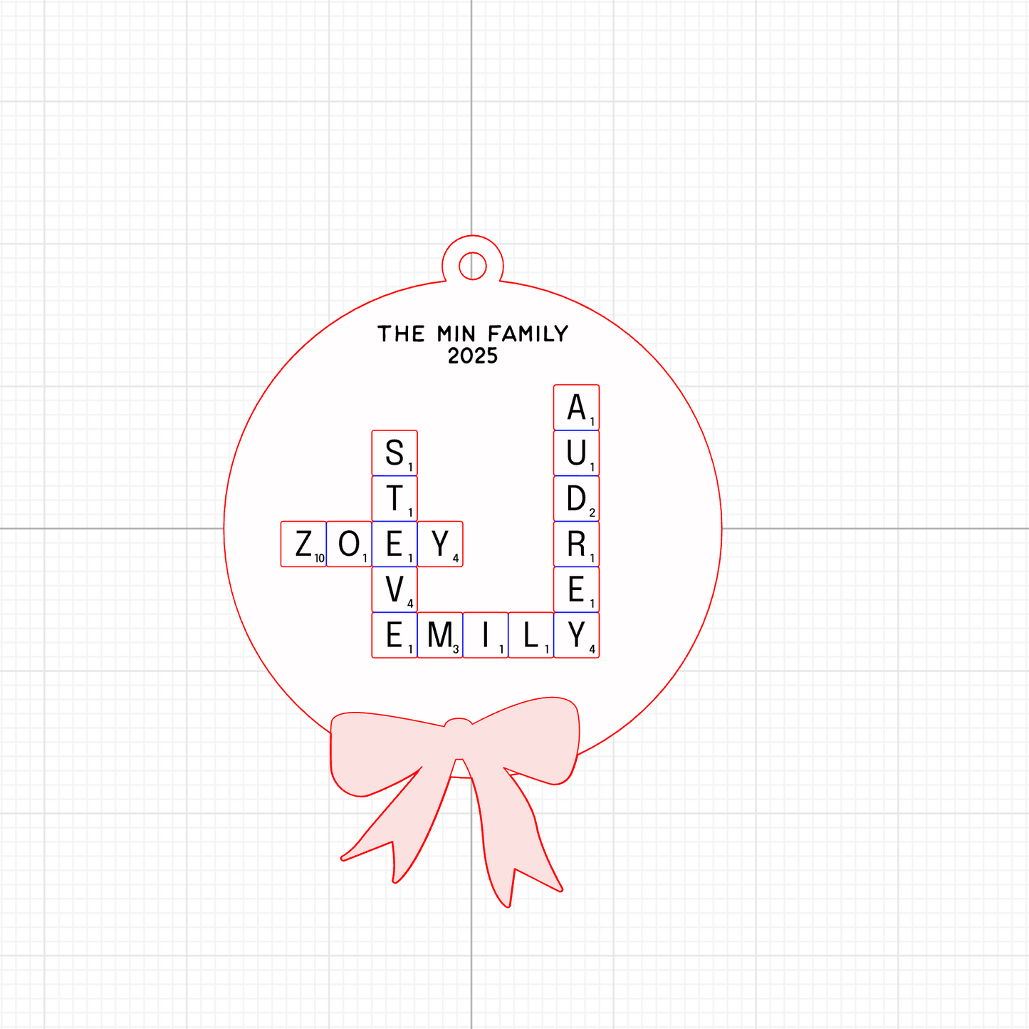 Family Name Blocks Ornament