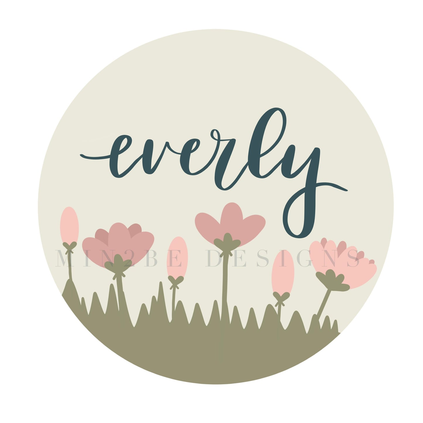 Flower Garden SVG digital file, flower file, nursery wall art, name design, baby room name sign, tulip flower svg, svg floral baby names