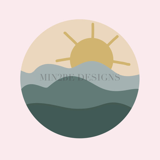 Sunset cutout SVG file, sunshine svg decor, digital file, laser cut design, Instant Download, nursery design, baby room theme, svg sunset