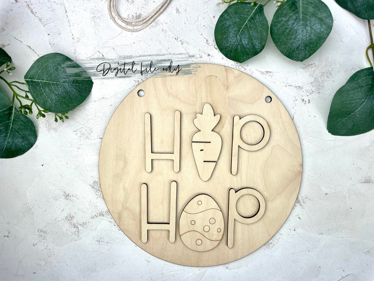Easter DIY SVG file, digital file, laser cut design, easter bunny svg, hip hop, door hanger kit, wall art kit, easter craft kit for kids