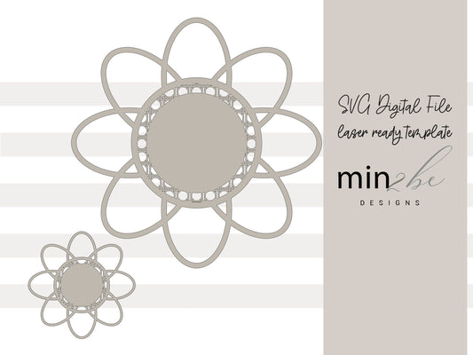 rattan style flower digital laser cut file, rattan spring svg vector cut, laser cut sign, boho look, laser ready, Easter gift tag