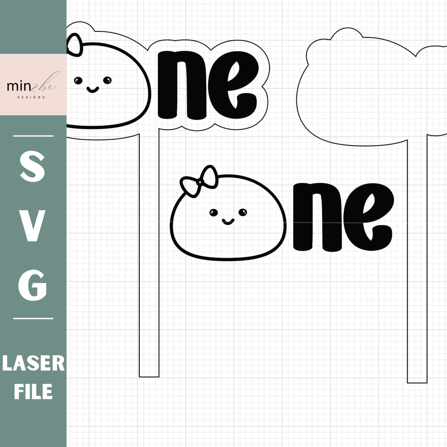 Mochi first birthday cake topper, one take topper, kawaii food mochi, dohl celebration digital laser file svg