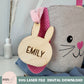 Easter Basket Bunny name tag, digital laser cut file, Rabbit Ears svg vector cut, laser cut sign, boho look laser ready, Modern SVG template