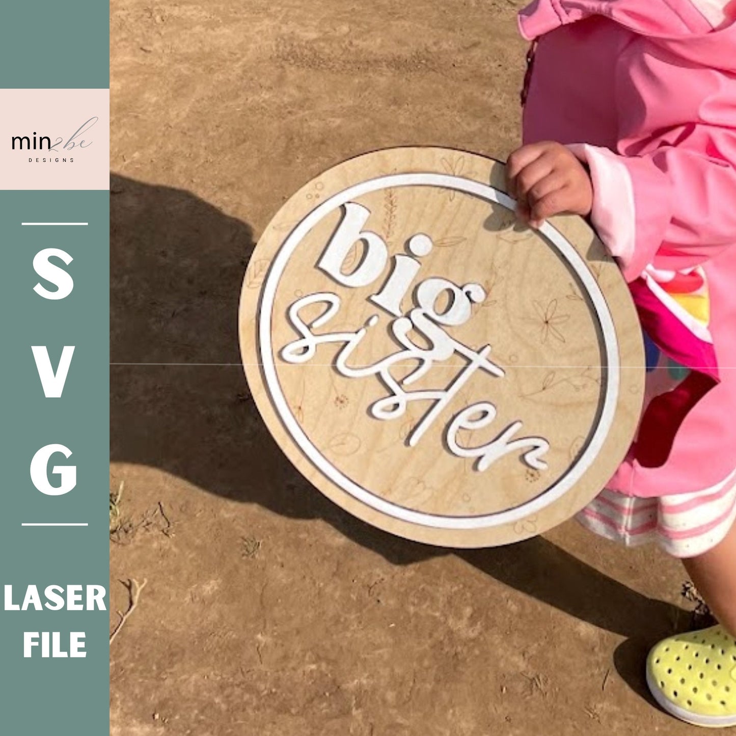 big sister baby announcement svg