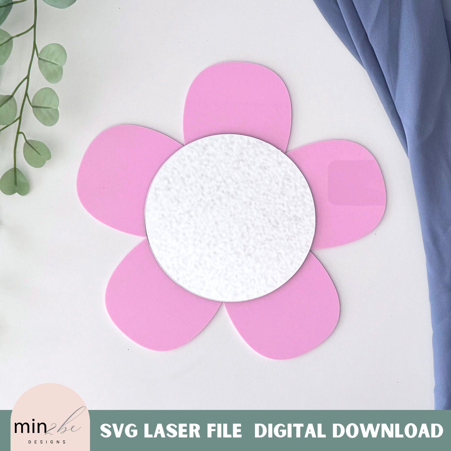 Modern Boho flower mirror file design, Flower mirror svg template, floral backing wall art decor for the modern girl tested on a glowforge