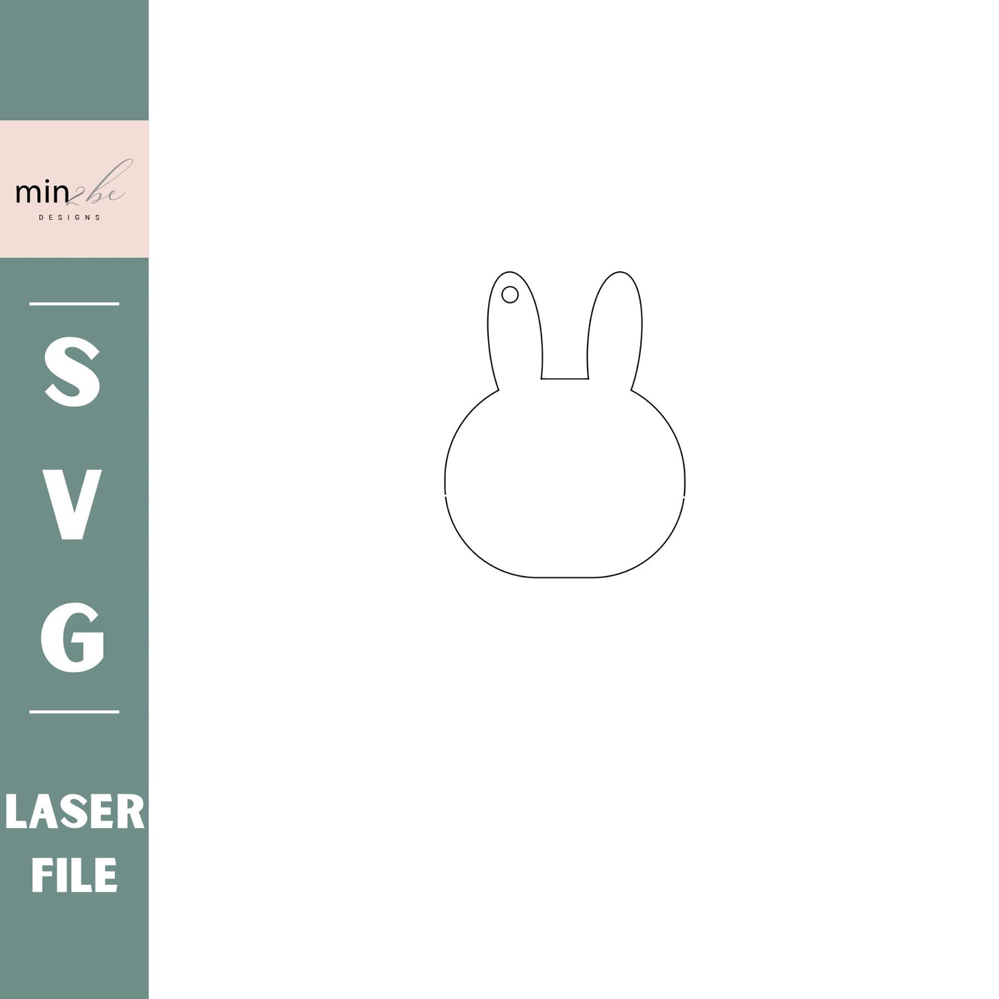 Easter Basket Bunny name tag, digital laser cut file, Rabbit Ears svg vector cut, laser cut sign, boho look laser ready, Modern SVG template