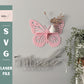 Butterfly wall art laser cut svg pattern, laser ready digital file, boho modern design floating shelf template for laser maker artists