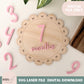 Score Bow pattern name backdrop digital template, scallop shaped baby milestone svg file, laser cut and score backer, modern bow laser file