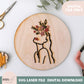 Wood Embroidery floral portrait digital template for laser, Modern hand embroidery SVG file, Laser cut design