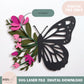 Butterfly laser cut svg pattern, laser ready digital file, butterfly and leaves spring name backer, floral pattern design, modern butterfly