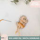 Cute Embroidery Floss Bobbin SVG Digital Design, Dinosaur Trex modern embroidery string holder laser cut file