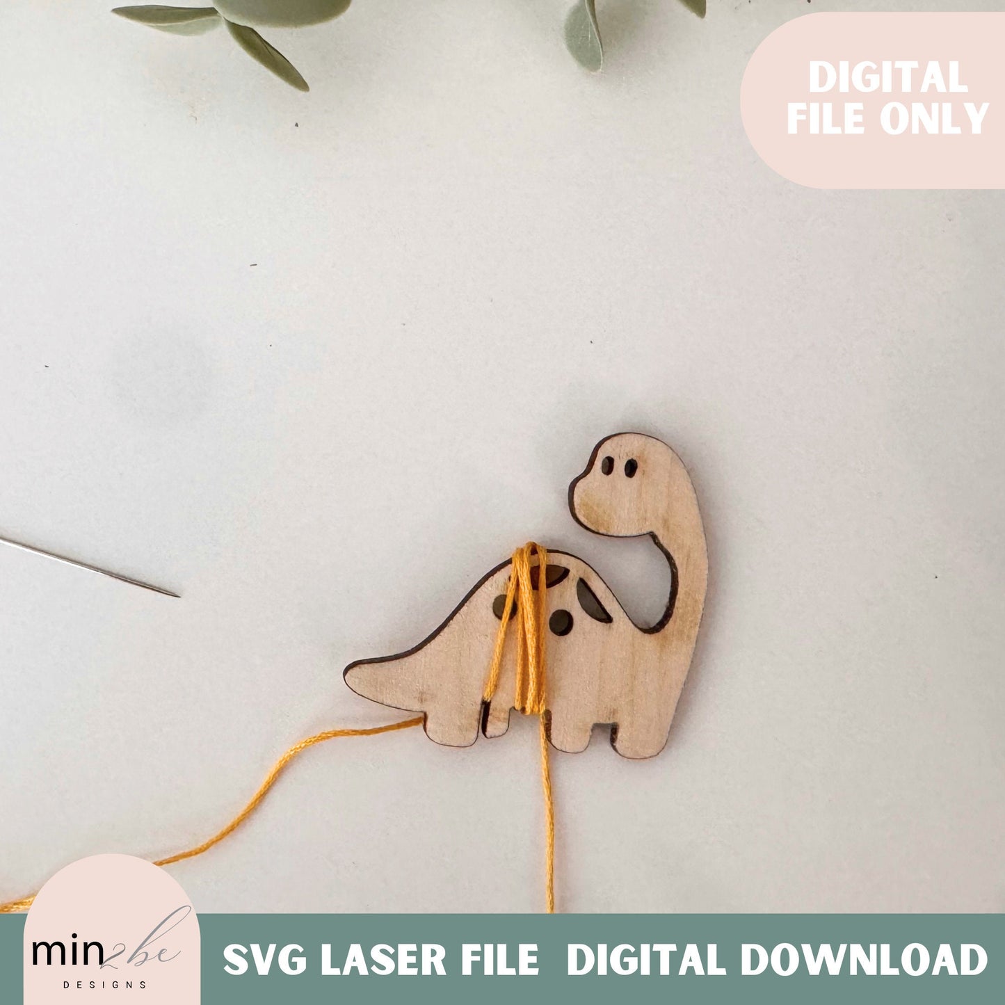Cute Embroidery Floss Bobbin SVG Digital Design BUNDLE, Animals and Dinosaur modern embroidery string holder laser cut file