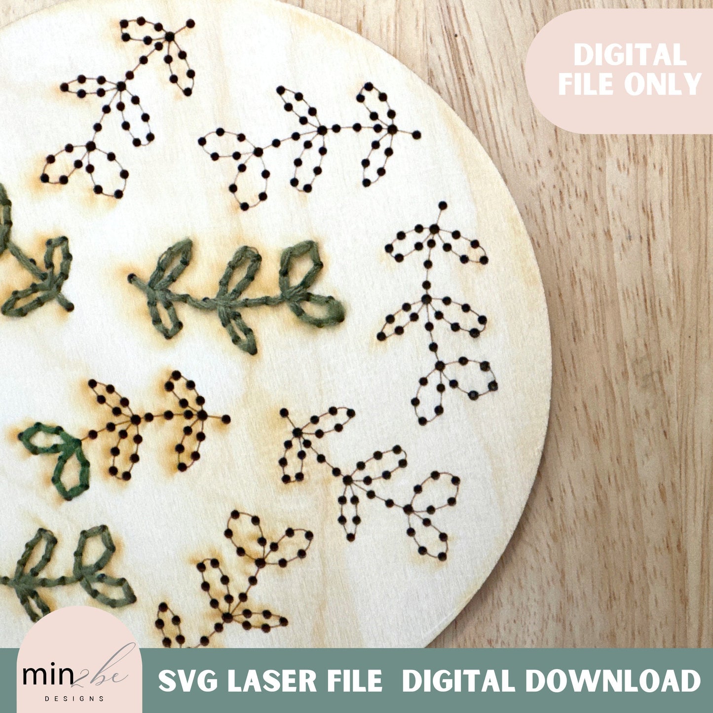 Embroidery leaf pattern svg