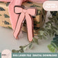 bow coquette laser cut digital design, long ribbon bow, modern bow ornament svg file, very cutesy demure trending bow 2024