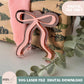 romantic bow coquette laser cut digital design, long ribbon bow, modern bow ornament svg file, very cutesy demure trending bow 2024