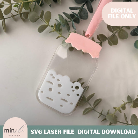 Sourdough starter ornament digital template svg for laser cutting, sourdough era ornament