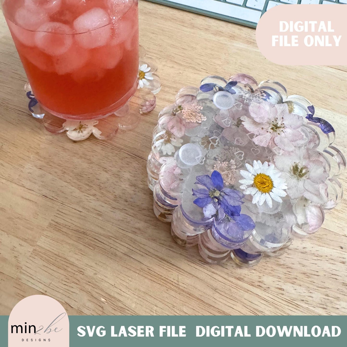 Modern scalloped coaster svg