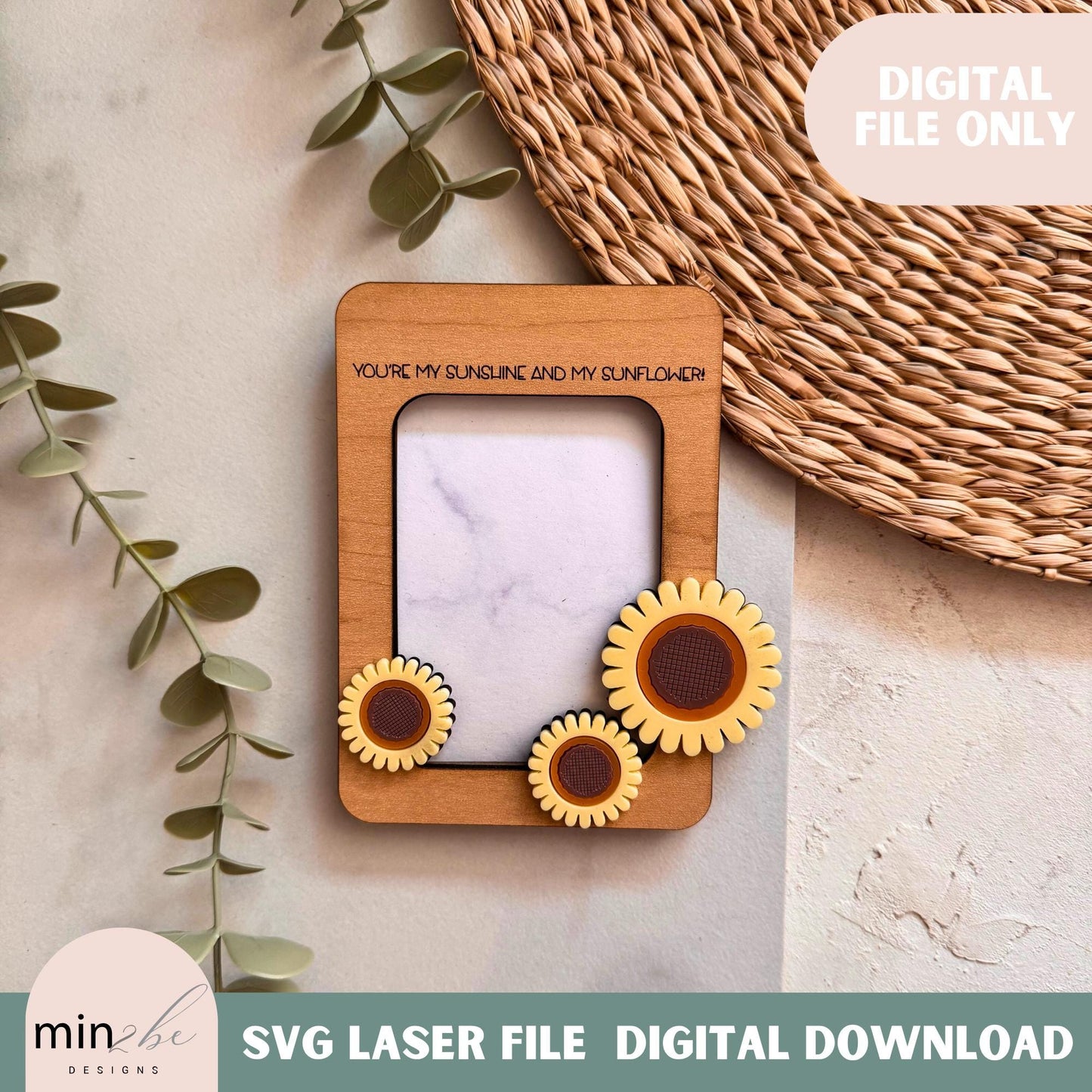 Mother’s Day Photo Frame SVG, Wallet Size Picture Frame, Fridge Magnet Laser Cut File, Glowforge score & Cut Design, Modern Photo Frame
