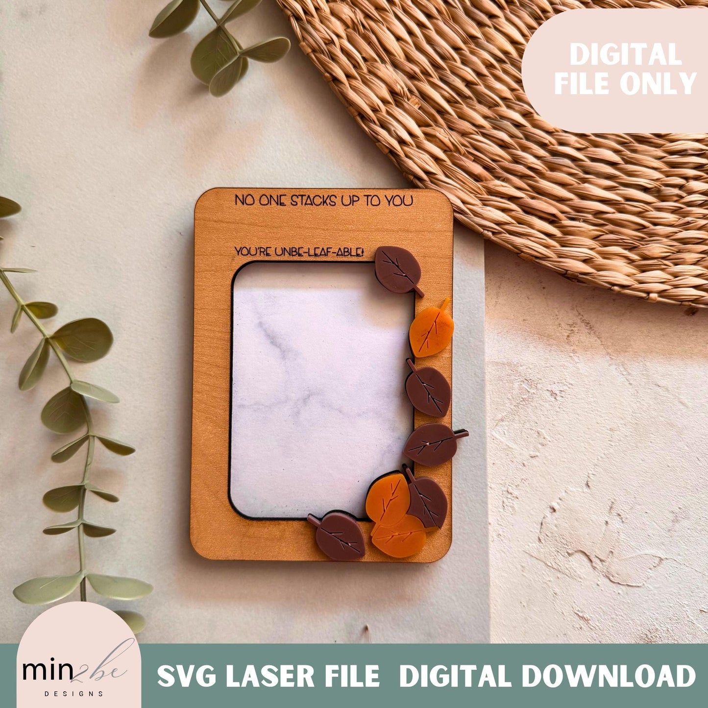 Mother’s Day Photo Frame SVG, Wallet Size Picture Frame, Fridge Magnet Laser Cut File, Glowforge Engrave & Cut Design, Modern Photo Frame