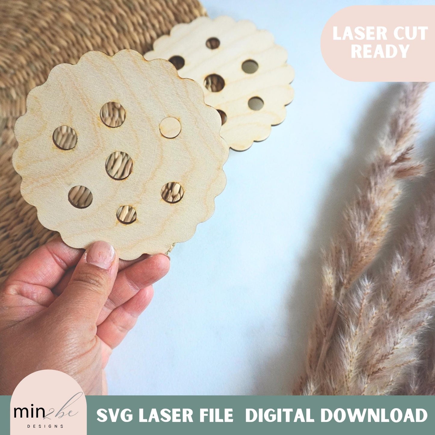 Mason Jar Flower Frog SVG, Laser Cut Jar Topper Template, Floral Arrangement Insert, Glowforge Ready File, Mothers Day flower jar