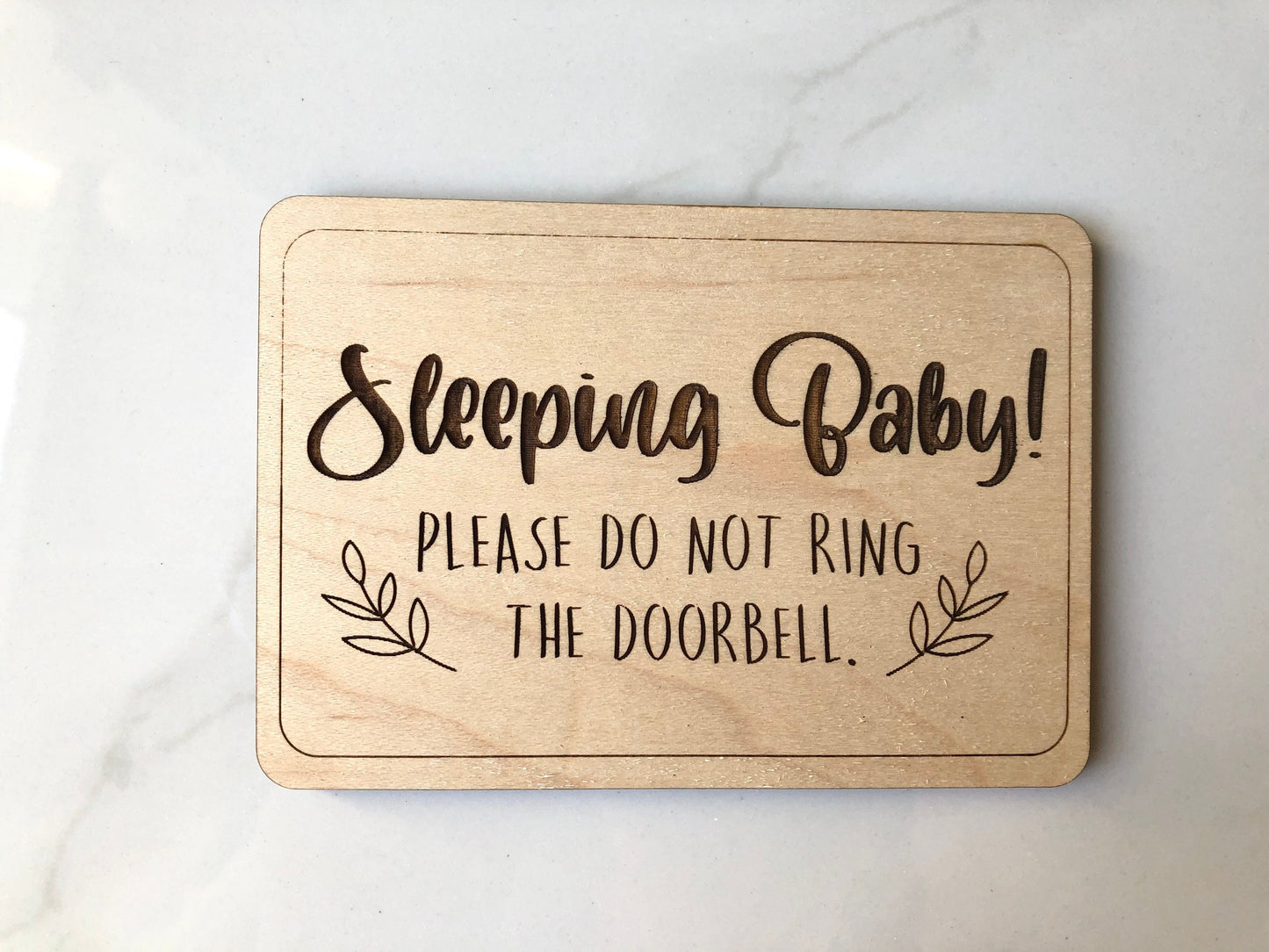 Baby sleeping doorbell sign - Rectangle