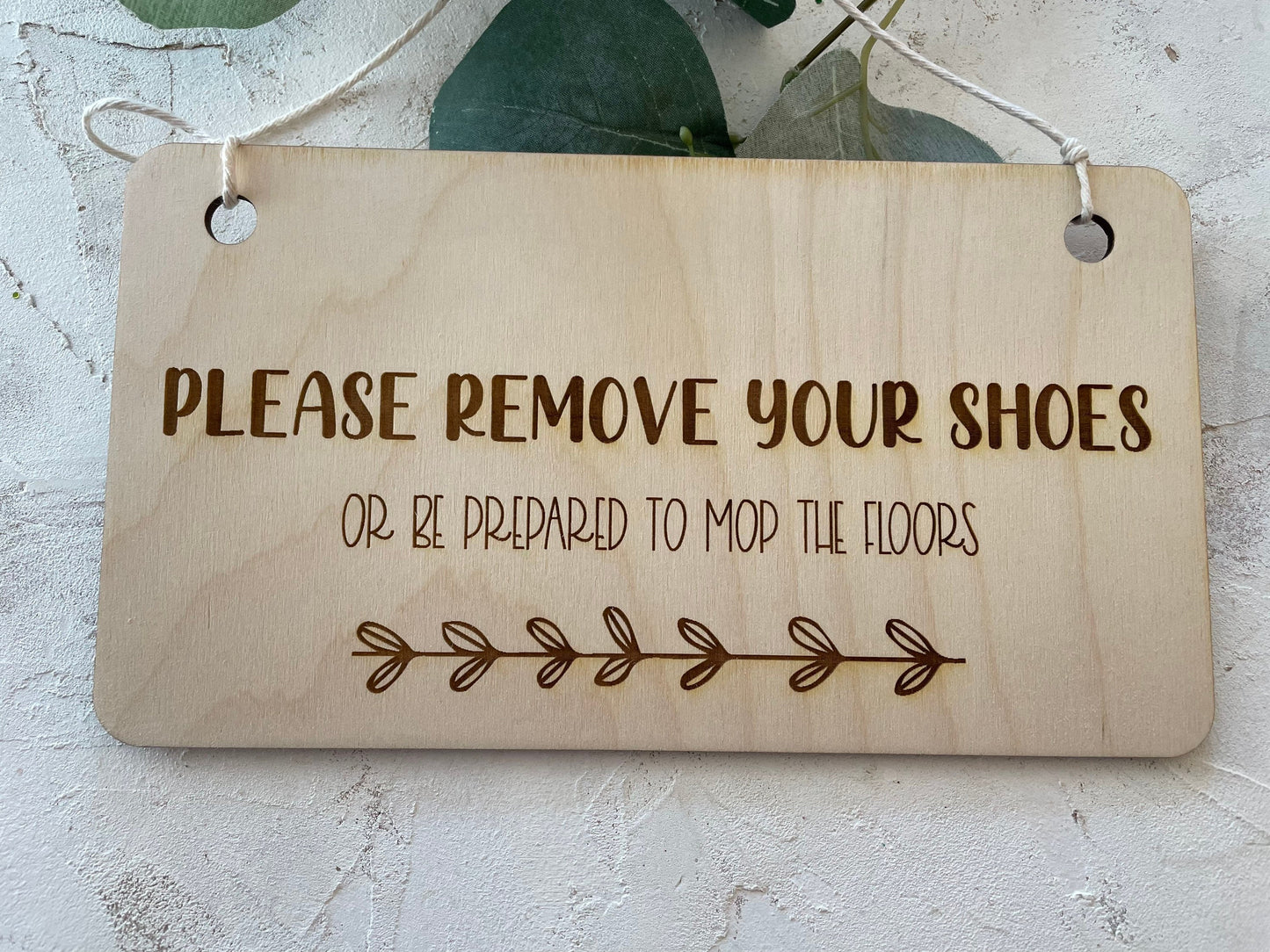 Remove your shoes doorbell sign