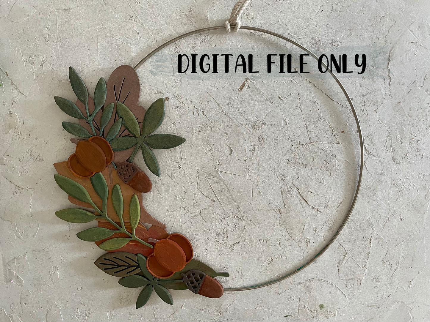 fall leaves wreath digital design